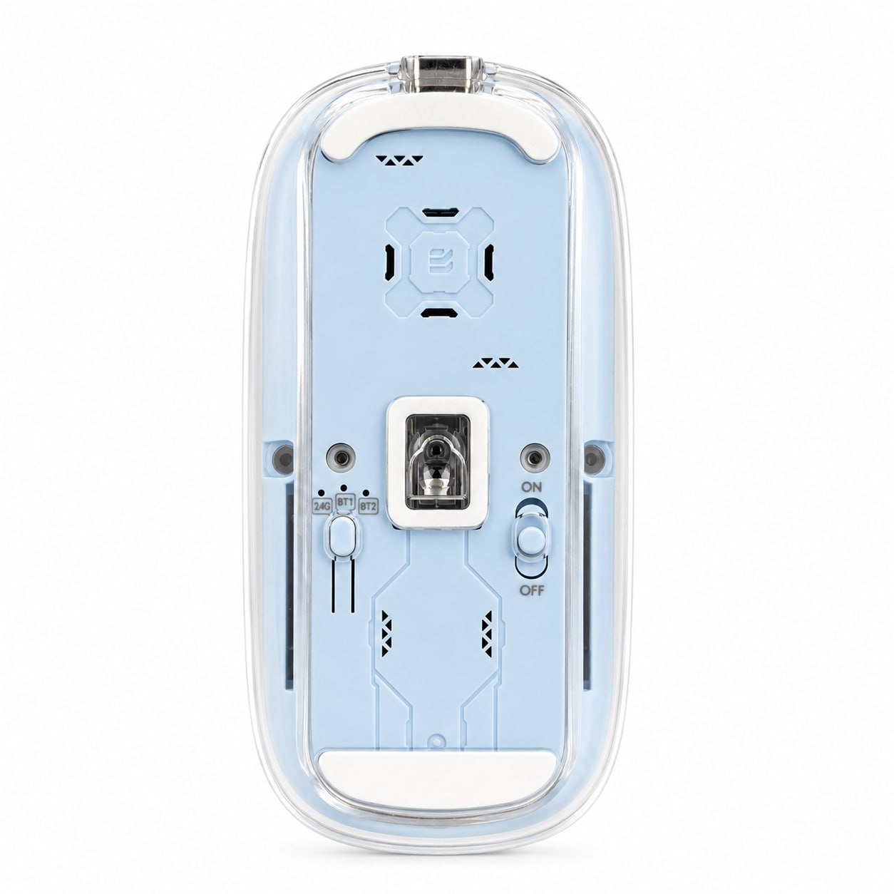 Transparent Tri-Mode Wireless Mouse – Type-C Rechargeable, Dual Bluetooth & 2.4G - Image 2